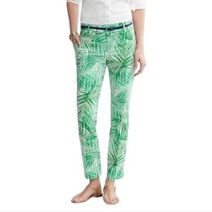 Banana‎ Republic Hampton Green Tropical Print Cropped Pants